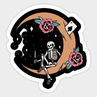 Rose and moon Sticker